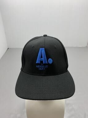 Absolut Hat Cap Snap Back One Size Black Embroidered Baseball Mens Adjustable